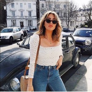 Topshop Eyelet Top